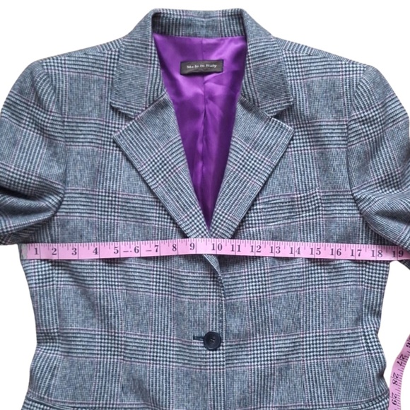Paul Stuart Academia Preppy Business Casual Plaid Gray Work Wool Blazer Jacket - Picture 4 of 10